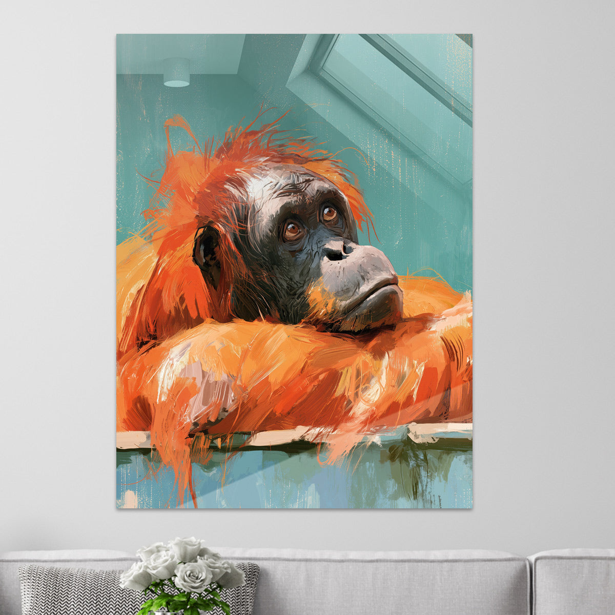 Nachdenklicher Orang-Utan