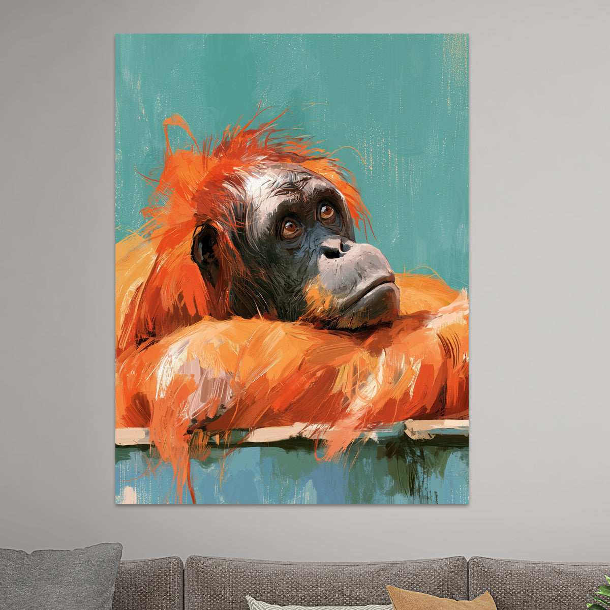 Nachdenklicher Orang-Utan