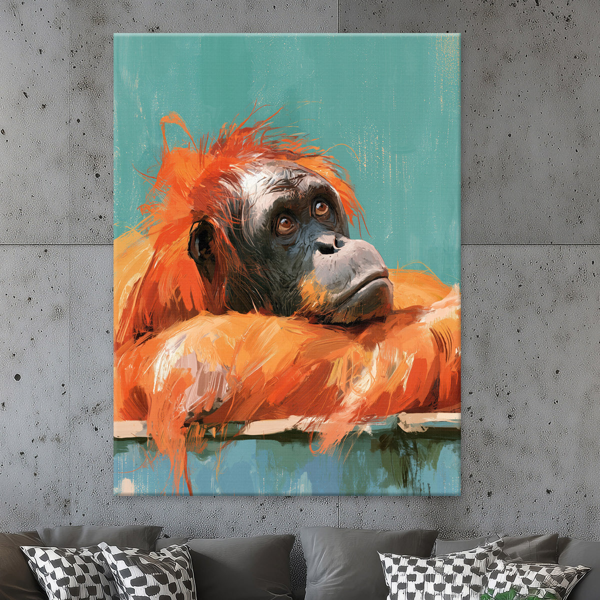 Nachdenklicher Orang-Utan