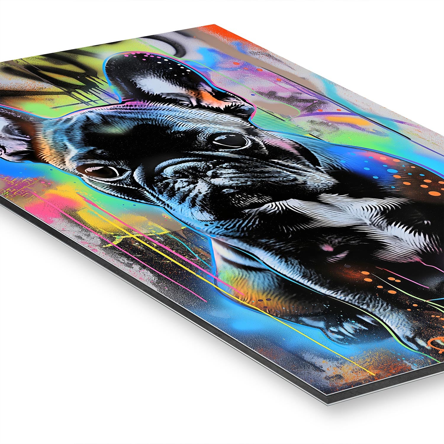 120 x 180 cm, Alu Dibond Neon Pop Art Frechie