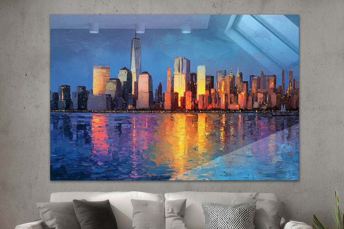 New York Skyline im Abendlicht