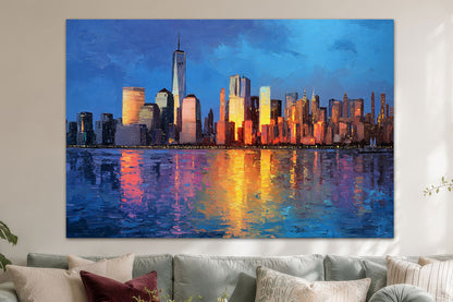 New York Skyline im Abendlicht