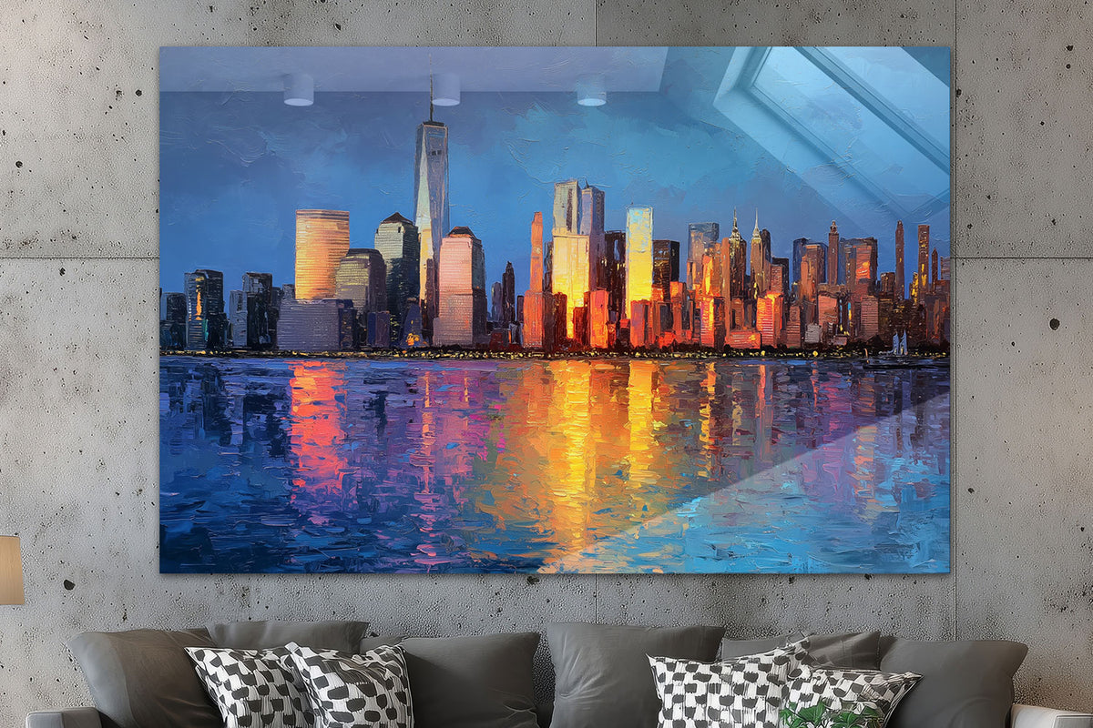 New York Skyline im Abendlicht