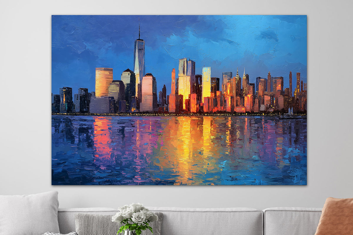 New York Skyline im Abendlicht