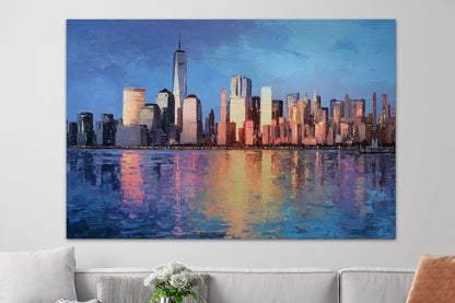 New York Skyline im Abendlicht