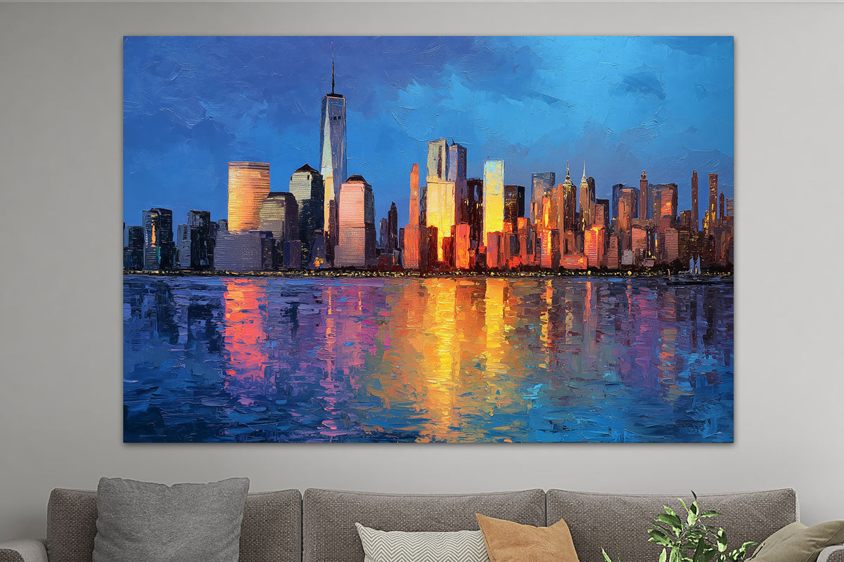 New York Skyline im Abendlicht