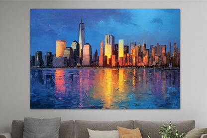 New York Skyline im Abendlicht