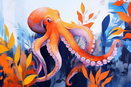Oktopus Gemälde als hochwertiger Kunstdruck. Jetzt bestellen als Wandbild auf Leinwand, Alu-Dibond, hinter Acrylglas oder als Poster. Versandkostenfreie Lieferung innerhalb Deutschlands.