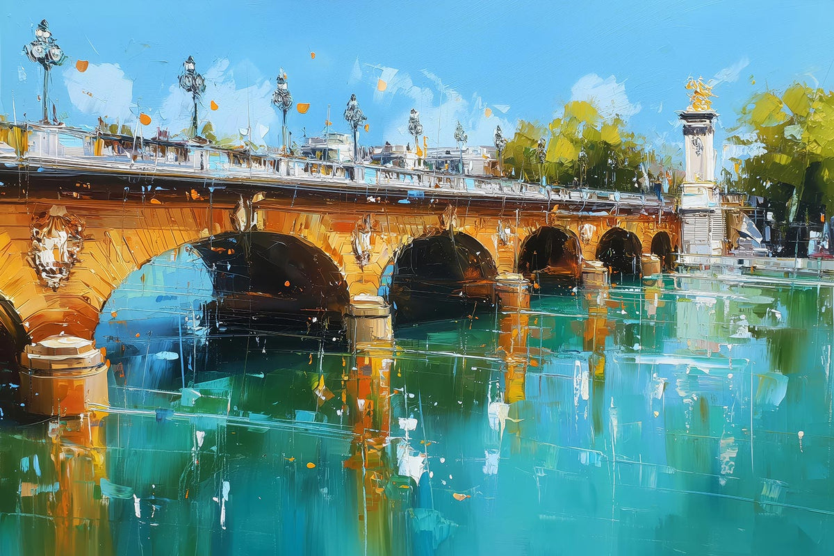 Die Brücke Pont Alexandre III in Prais als hochwertiger Kunstdruck. Jetzt bestellen als Wandbild auf Leinwand, Alu-Dibond, hinter Acrylglas oder als Poster. Versandkostenfreie Lieferung innerhalb Deutschlands.