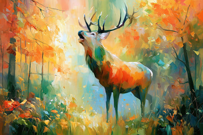 Röhrender Hirsch Gemälde als hochwertiger Kunstdruck. Jetzt bestellen als Wandbild auf Leinwand, Alu-Dibond, hinter Acrylglas oder als Poster. 