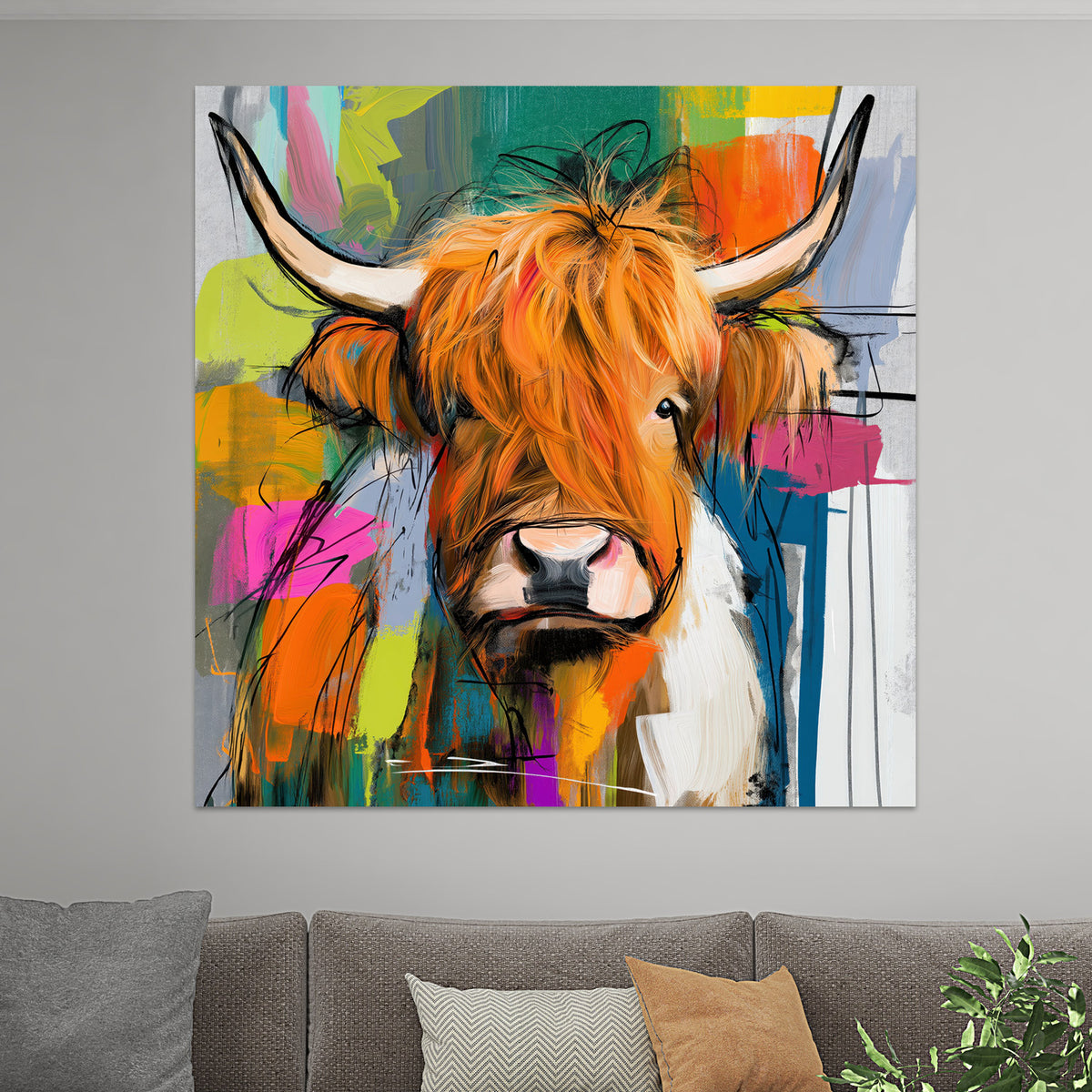 Schottisches Hochlandrind Pop Art