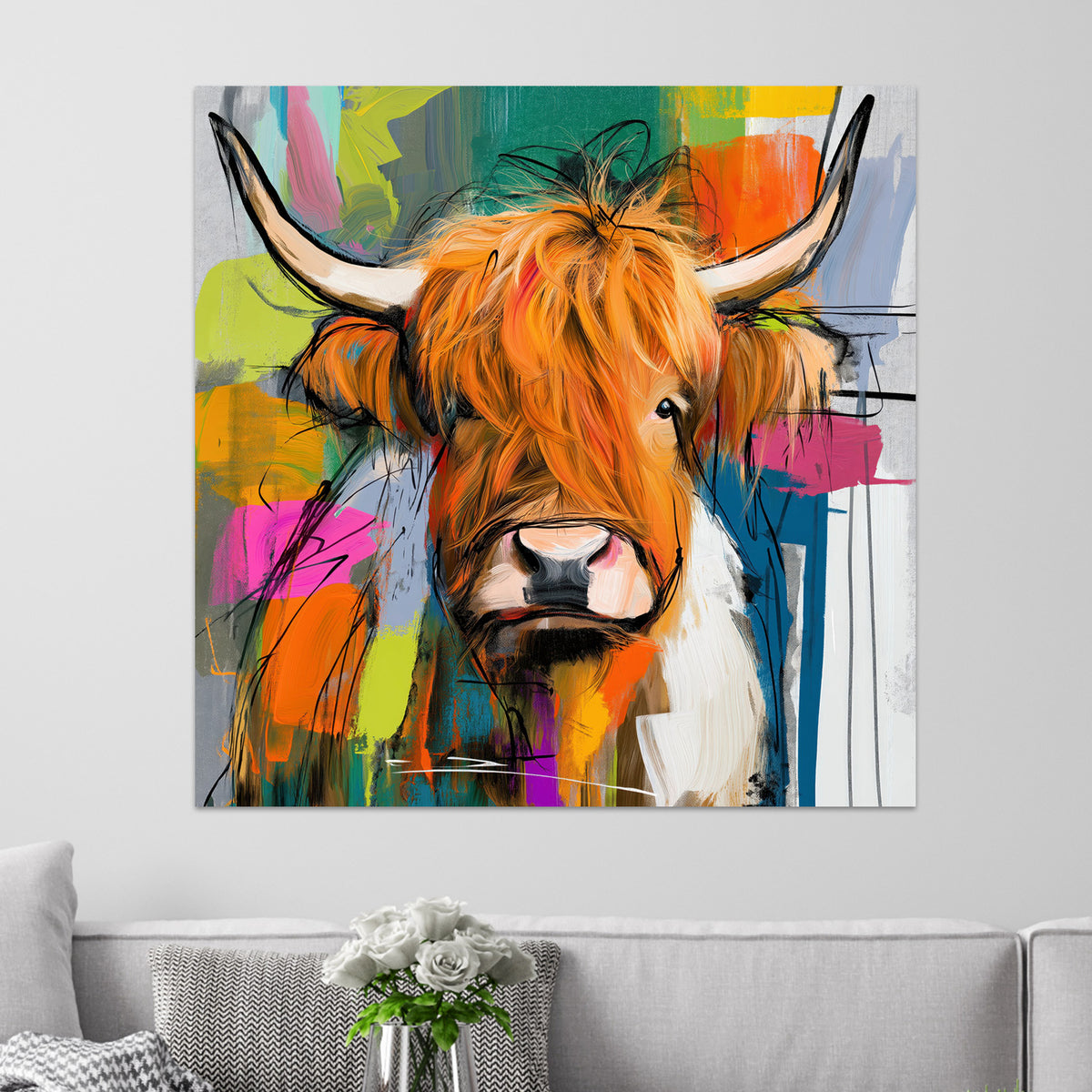 Schottisches Hochlandrind Pop Art