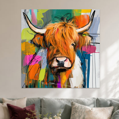 Schottisches Hochlandrind Pop Art