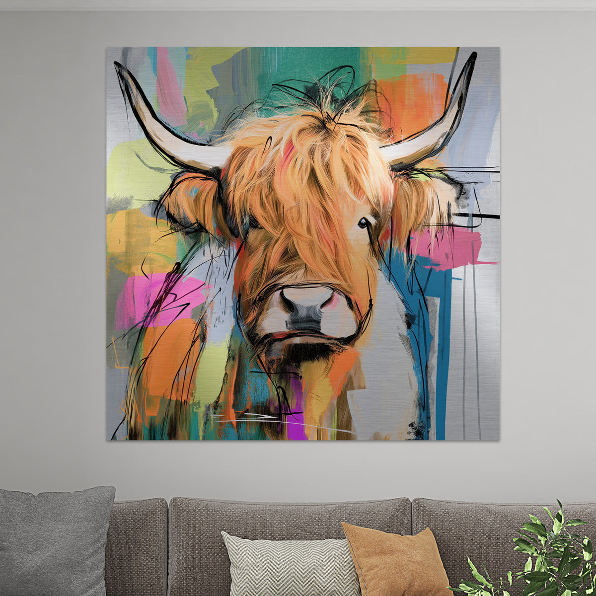 Schottisches Hochlandrind Pop Art