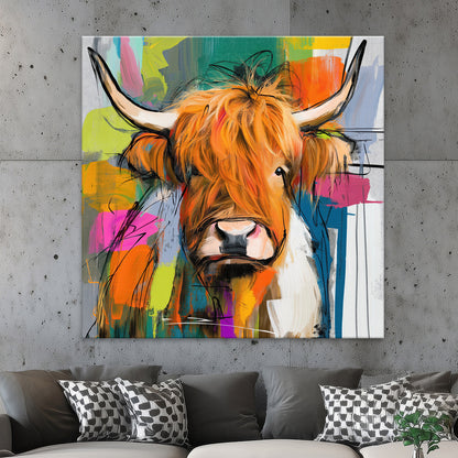 Schottisches Hochlandrind Pop Art