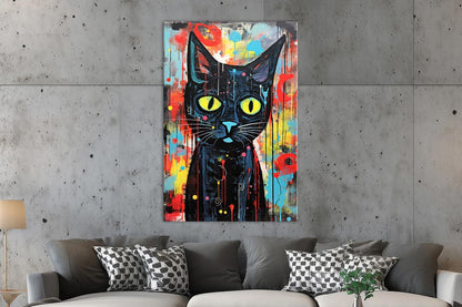 Schwarze Pop Art Katze