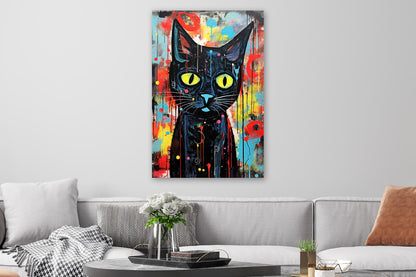 Schwarze Pop Art Katze