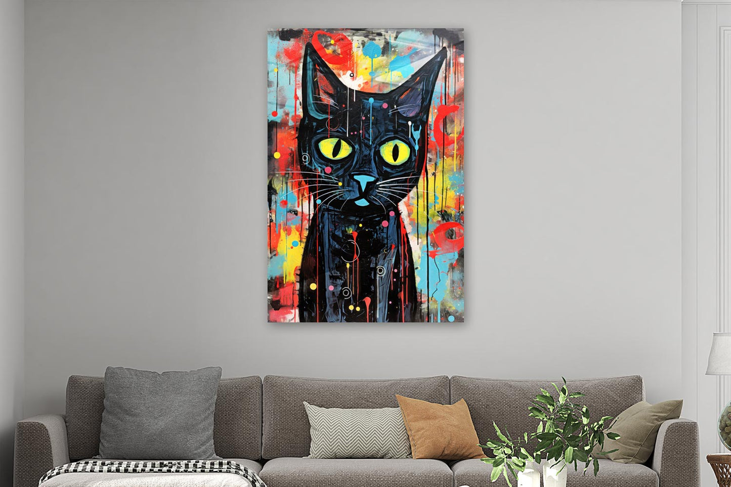 Schwarze Pop Art Katze