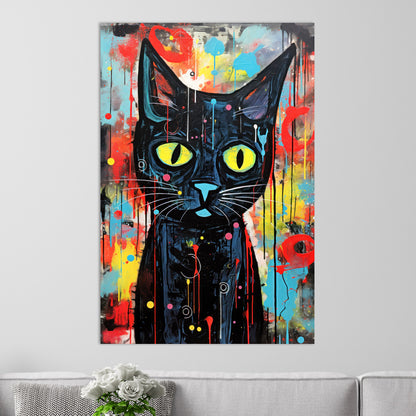 Schwarze Pop Art Katze