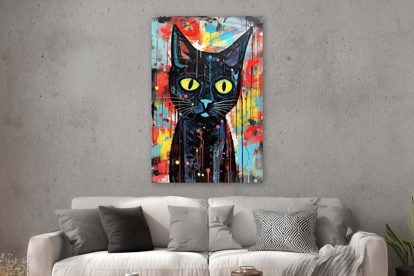 Schwarze Pop Art Katze
