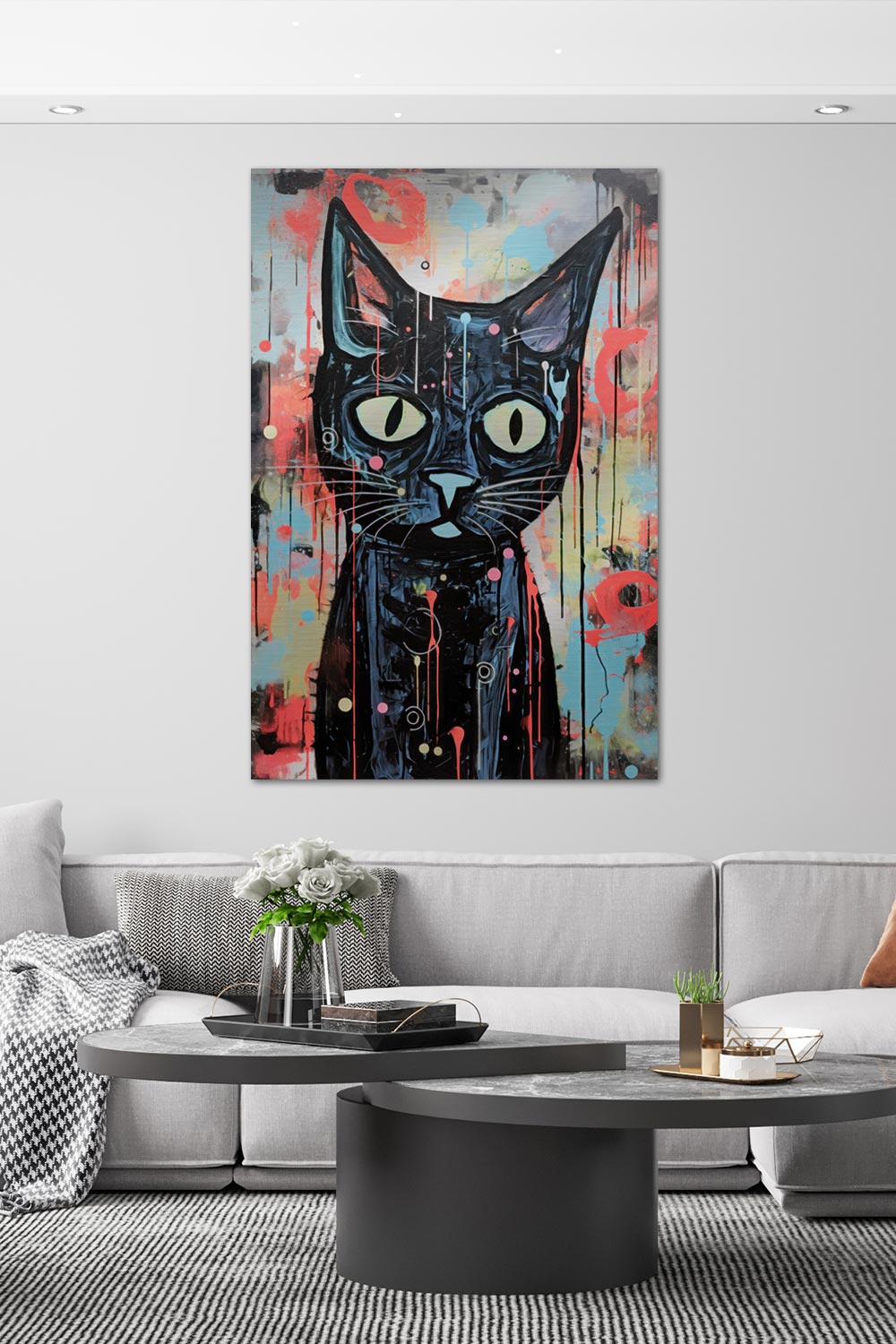 Schwarze Pop Art Katze
