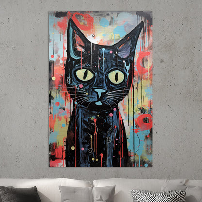 Schwarze Pop Art Katze