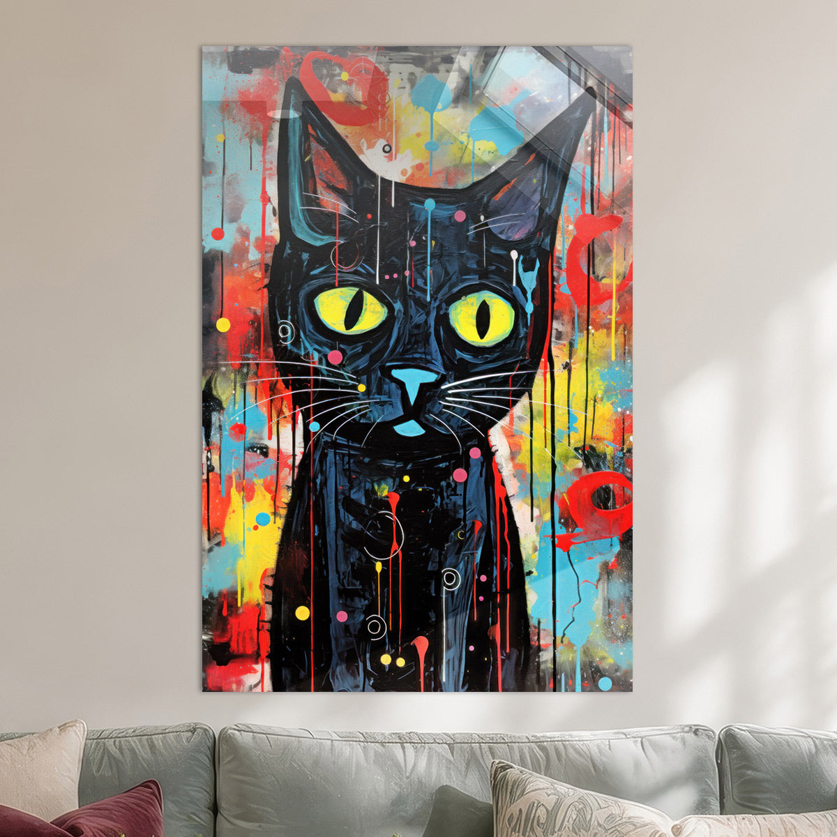 Schwarze Pop Art Katze