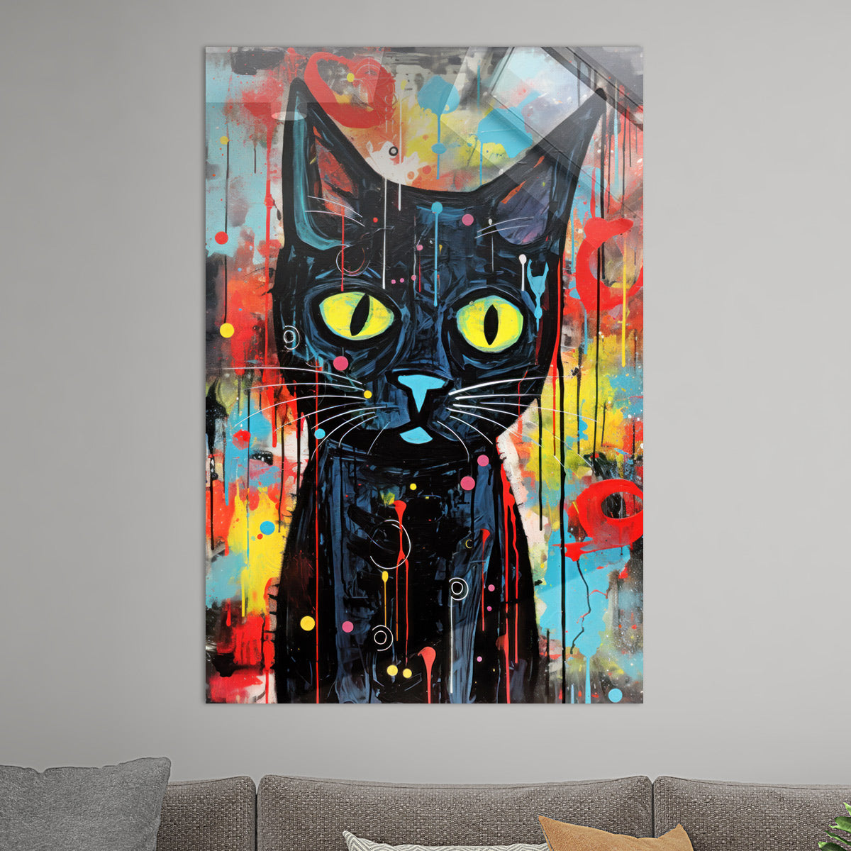 Schwarze Pop Art Katze