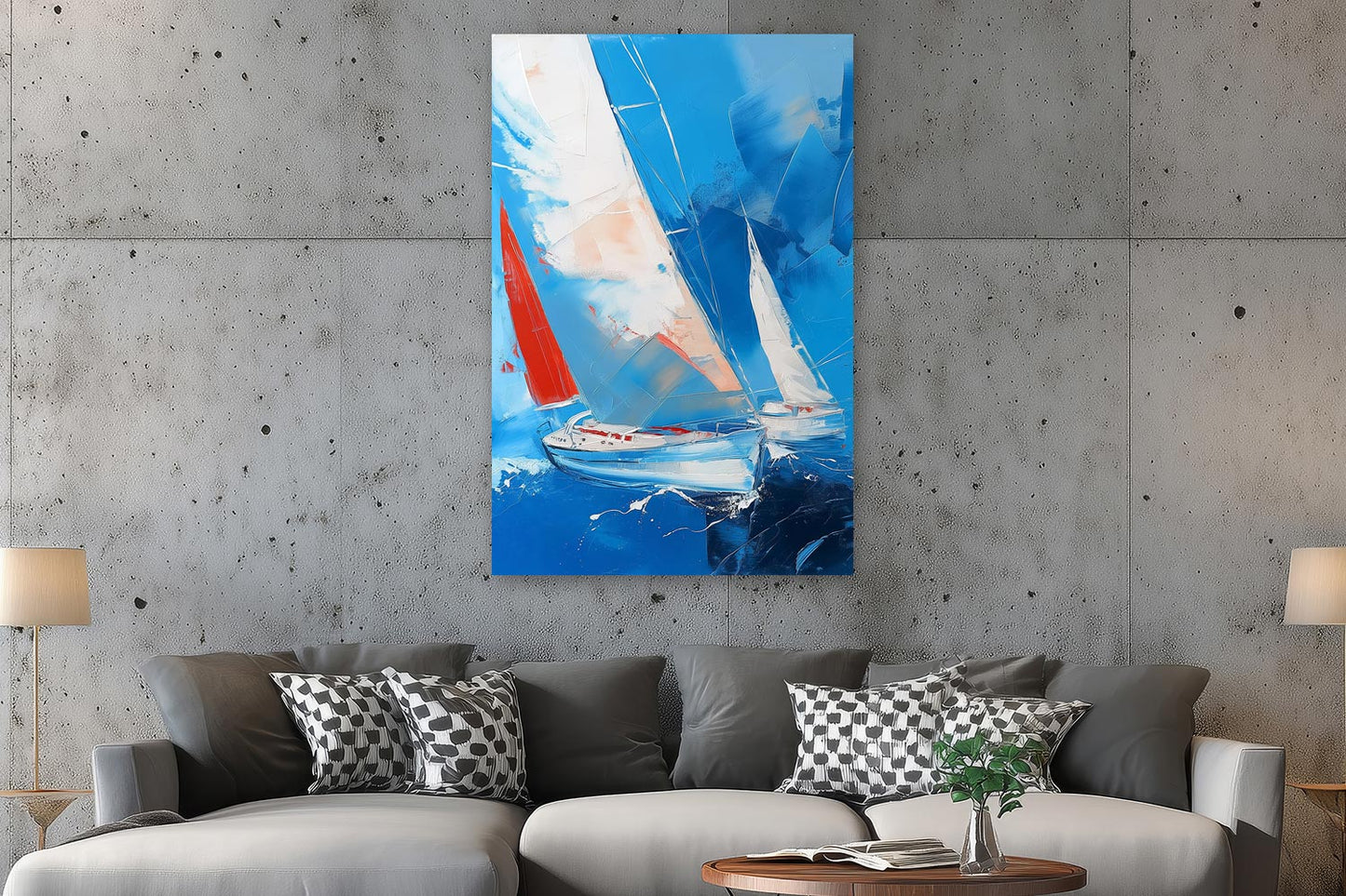 Abstrakte Segelyacht