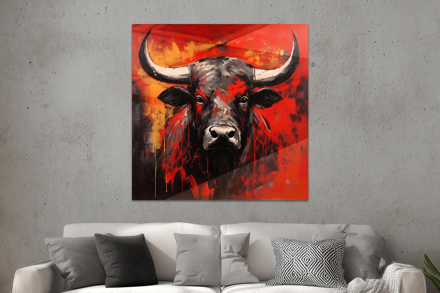 Stier in Schwarz und Rot