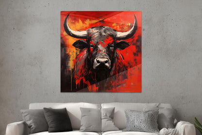 Stier in Schwarz und Rot