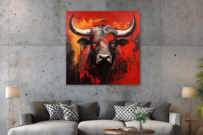 Stier in Schwarz und Rot