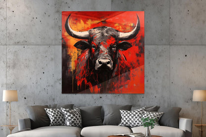 Stier in Schwarz und Rot