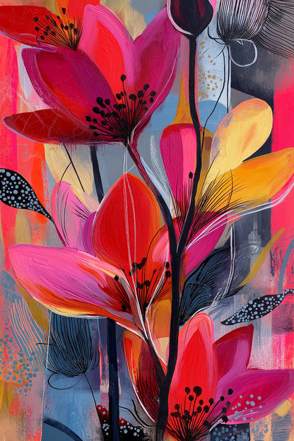 Modernes florales Gemälde als hochwertiger Kunstdruck auf Leinwand, Alu-Dibond oder hinter Acrylglas. Jetzt versandkostenfrei bestellen.