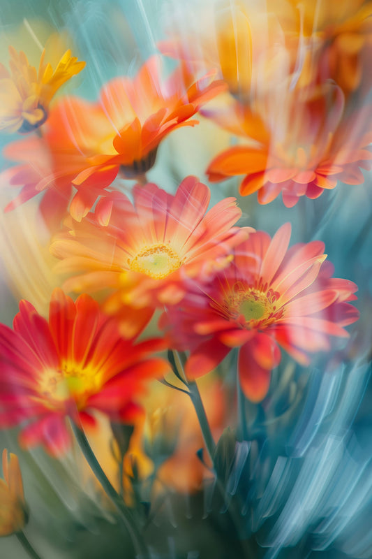 Farbgewaltiges Blumen-Motiv als hochwertiges Wandbild oder Poster. Jetzt als Kunstdruck bestellen auf Leinwand, hinter Acrylglas oder auf Alu-Dibond.