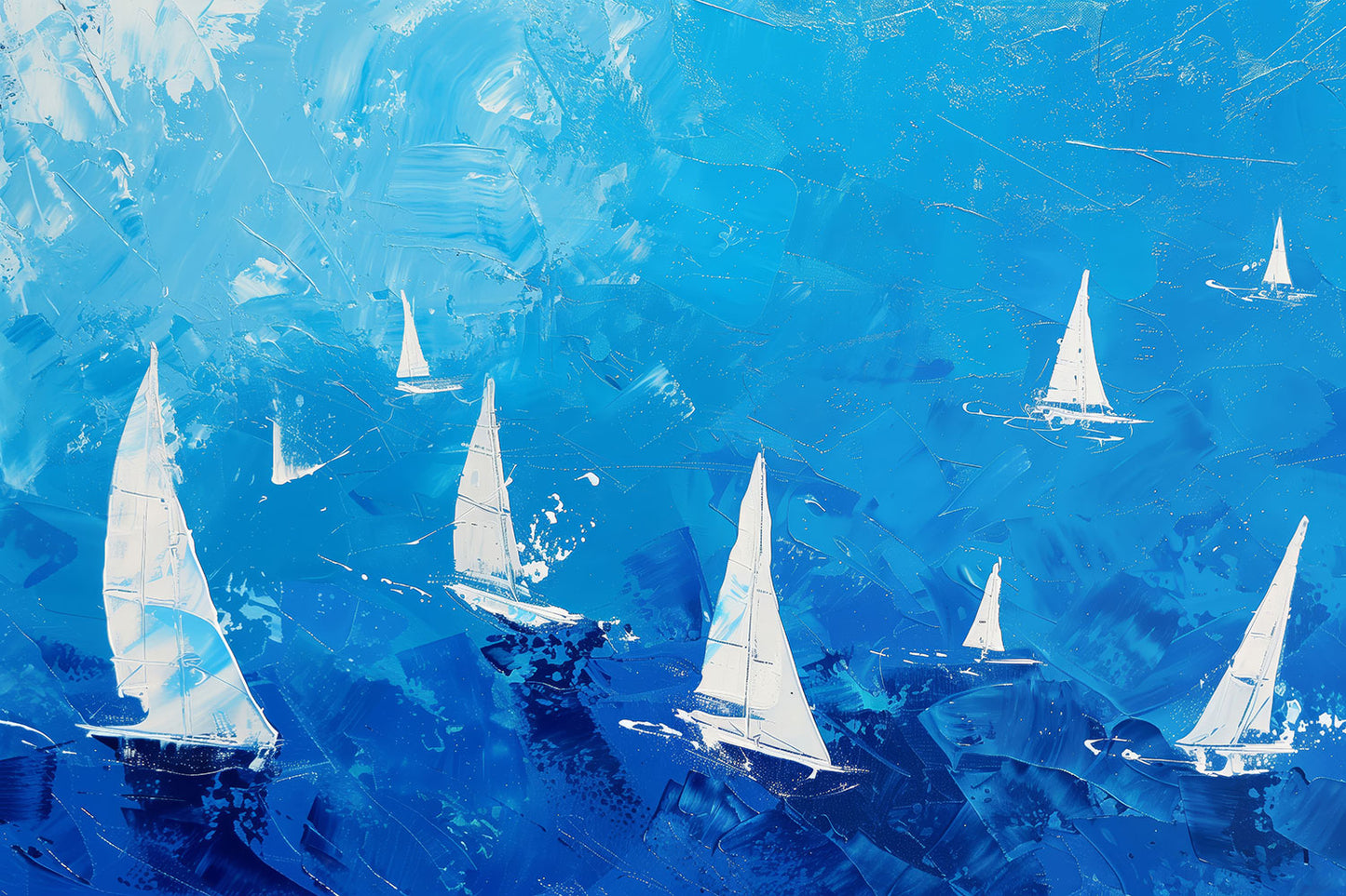 Maritimes Segelboot-Gemälde als Kunstdruck auf Leinwand, Alu-Dibond oder hinter Acrylglas. 
