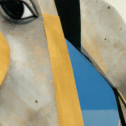 Zwei Pferde in Blau und Gold