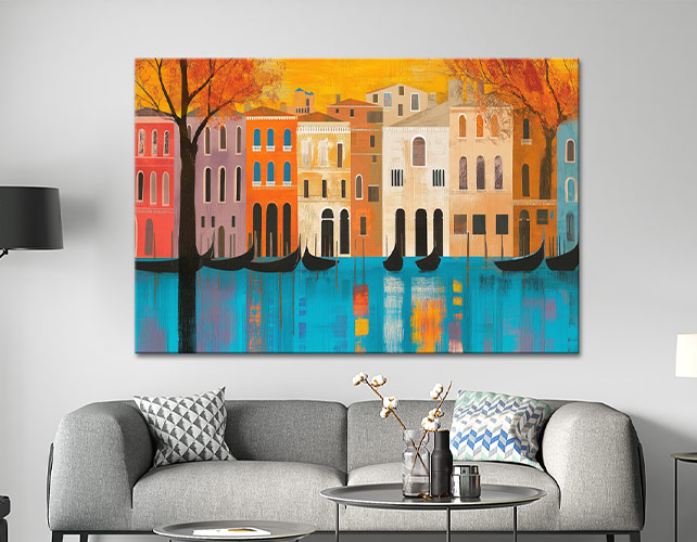 Moderne Leinwandbilder, Kunstdrucke digitaler Gemälde auf Leinwand, fertig zum Aufhängen.