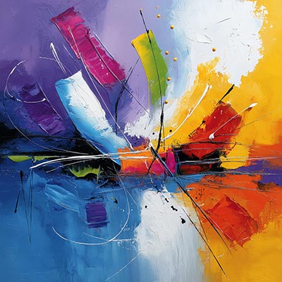 Abstrakte Farben und Formen Gemälde Kunstdruck auf Leinwand, Acrylglas oder als 
Poster