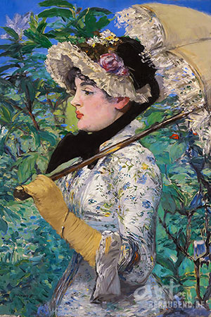Edouard Manet - Der Frühling - Alte Meister als Kunstdruck auf Leinwand, Acrylglas, Alu-Dibond oder als Poster