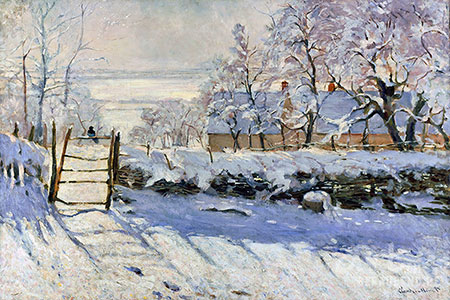 Claude Monet - Die Elster - Alte Meister als Kunstdruck auf Leinwand, Acrylglas, Alu-Dibond oder als Poster